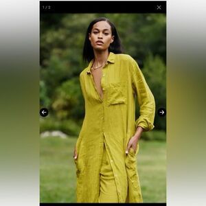 Anthropologie Velvet by Graham and Spencer Linen Shirt Dress NWT